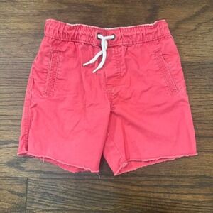 OshKosh Boys Red Shorts with Drawstring Waist Size 18-24 Months 100% Cotton